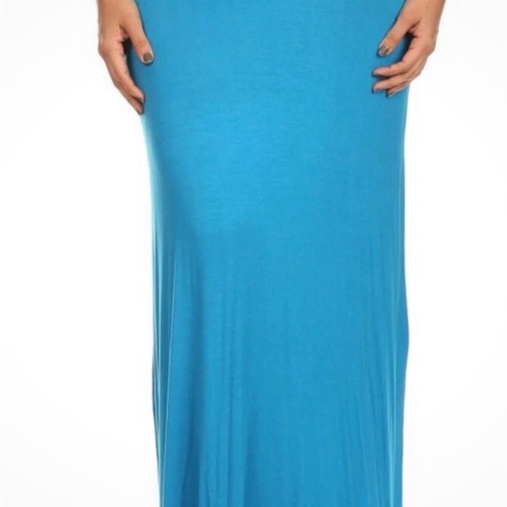 MOA Women's Hydrangea Blue Maxi Skirt Small